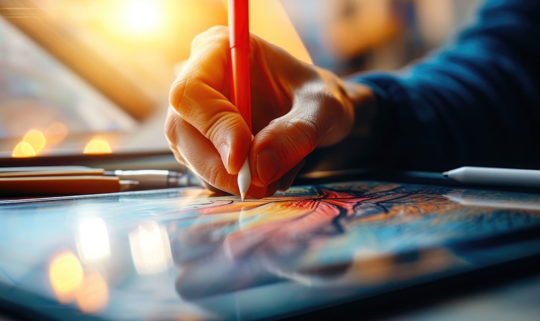 Logo design in progress at Orca Creative, sketching marks that work at any size