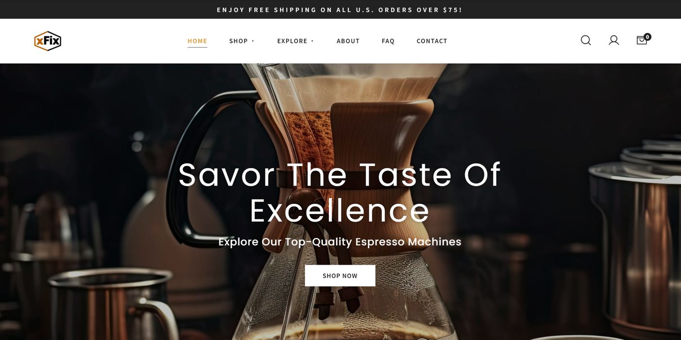 The expressfixstore.com homepage after the redesign, shown at desktop width